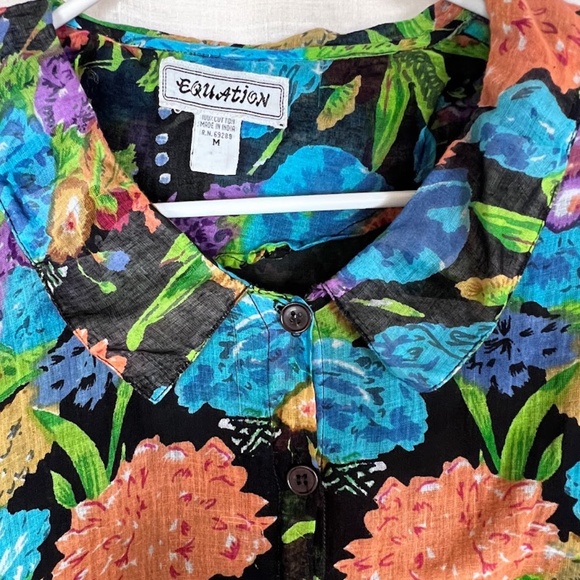 Equation Floral Bright Boho Mini-Dress / Tunic Top - Picture 9 of 12